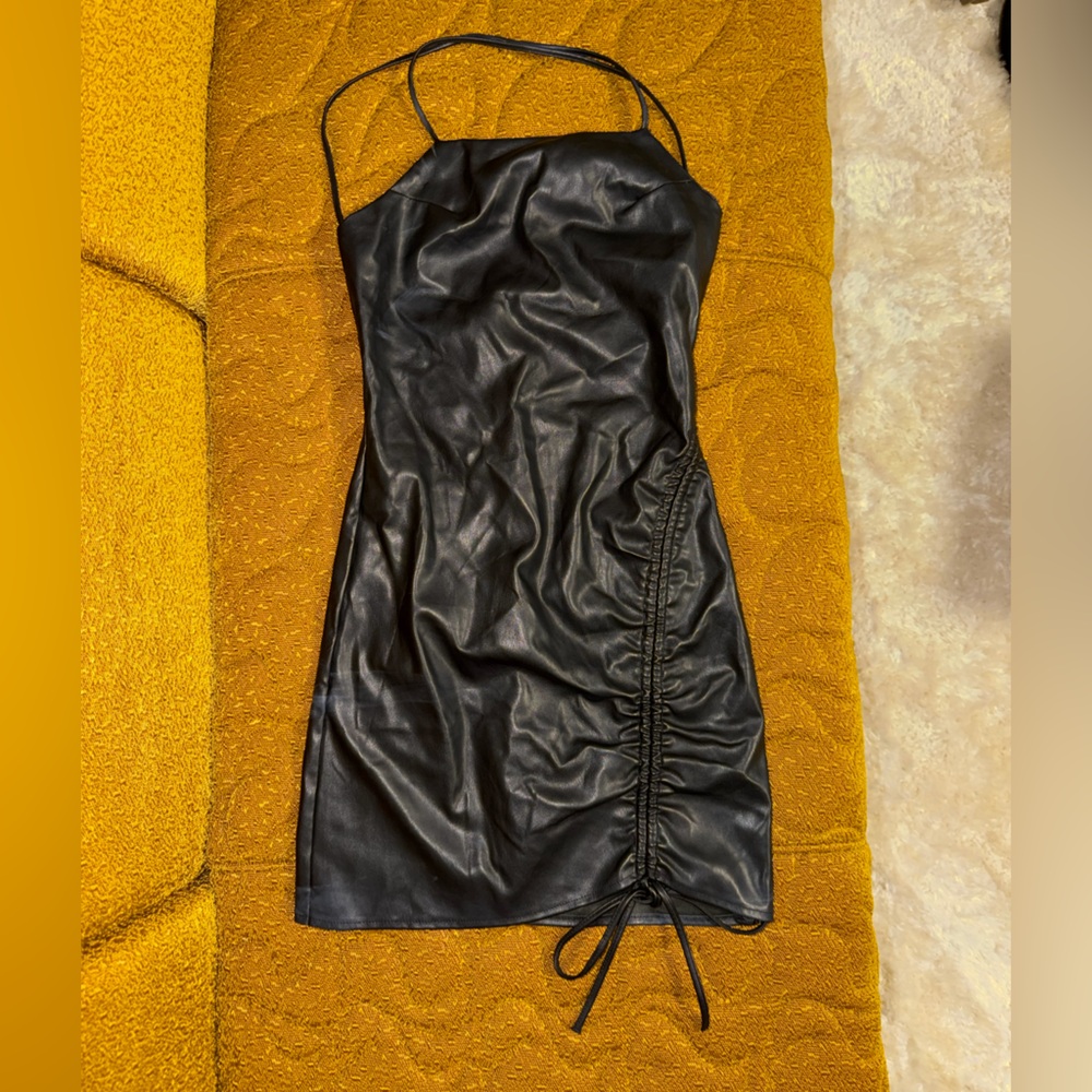 Love Tree Black Faux Leather Dress